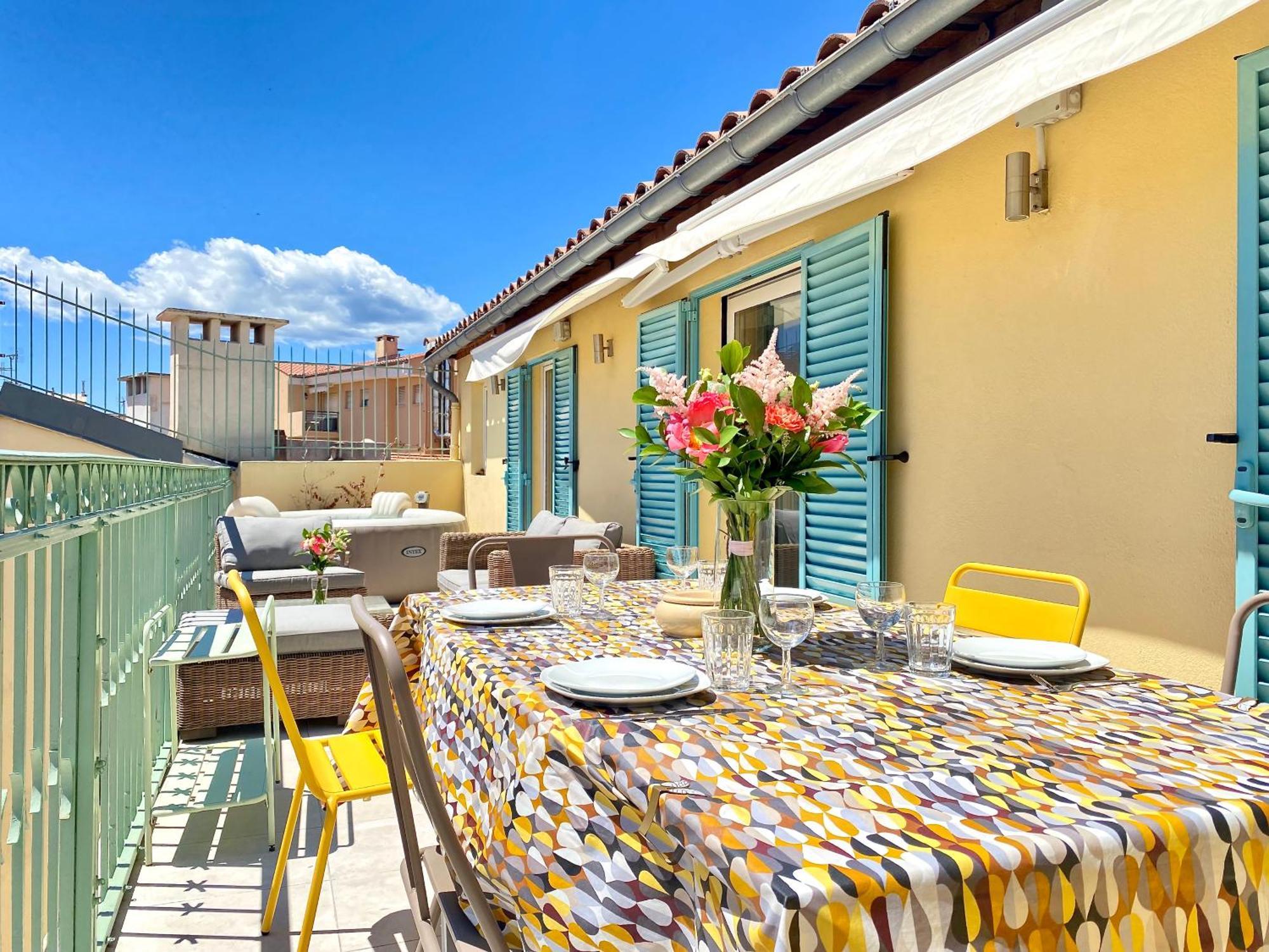 Luxury "Les Toits Du Soleil" - Magnifique Appartement Avec Terrasses Et Jacuzzi - Centre De Cannes - By Scls Locations Eksteriør bilde