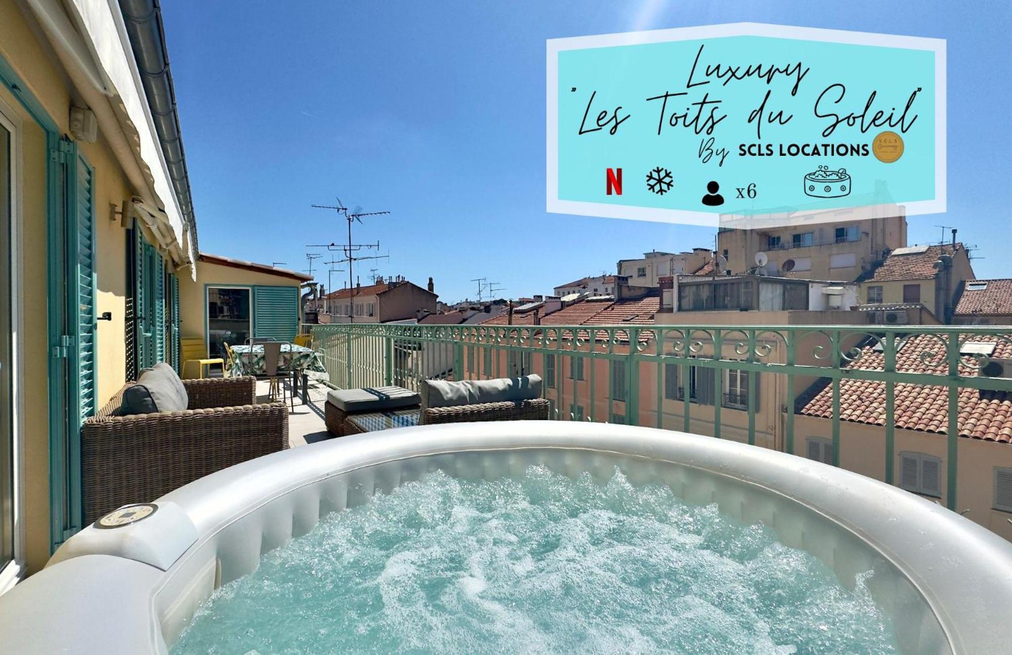 Luxury "Les Toits Du Soleil" - Magnifique Appartement Avec Terrasses Et Jacuzzi - Centre De Cannes - By Scls Locations Eksteriør bilde